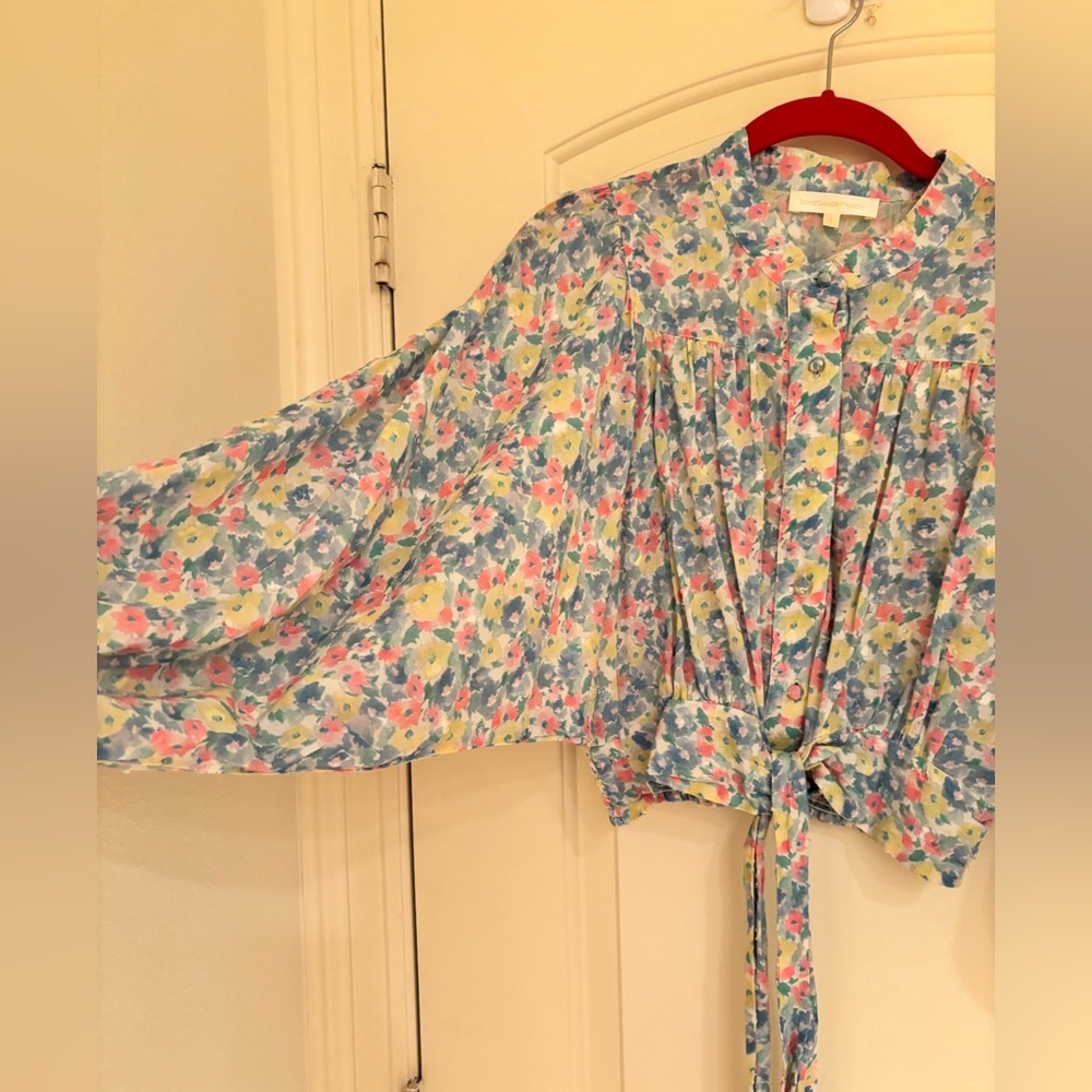 Love Shack Fancy tie waist top S
